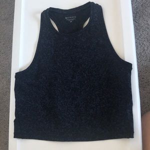 Blue black Athleta shanti crop